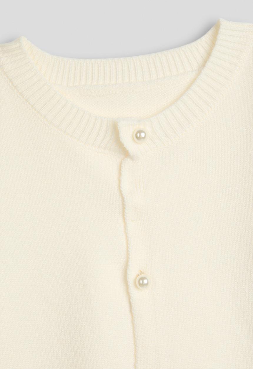 Pop Candy - Pearl buttoned cardigan - cream