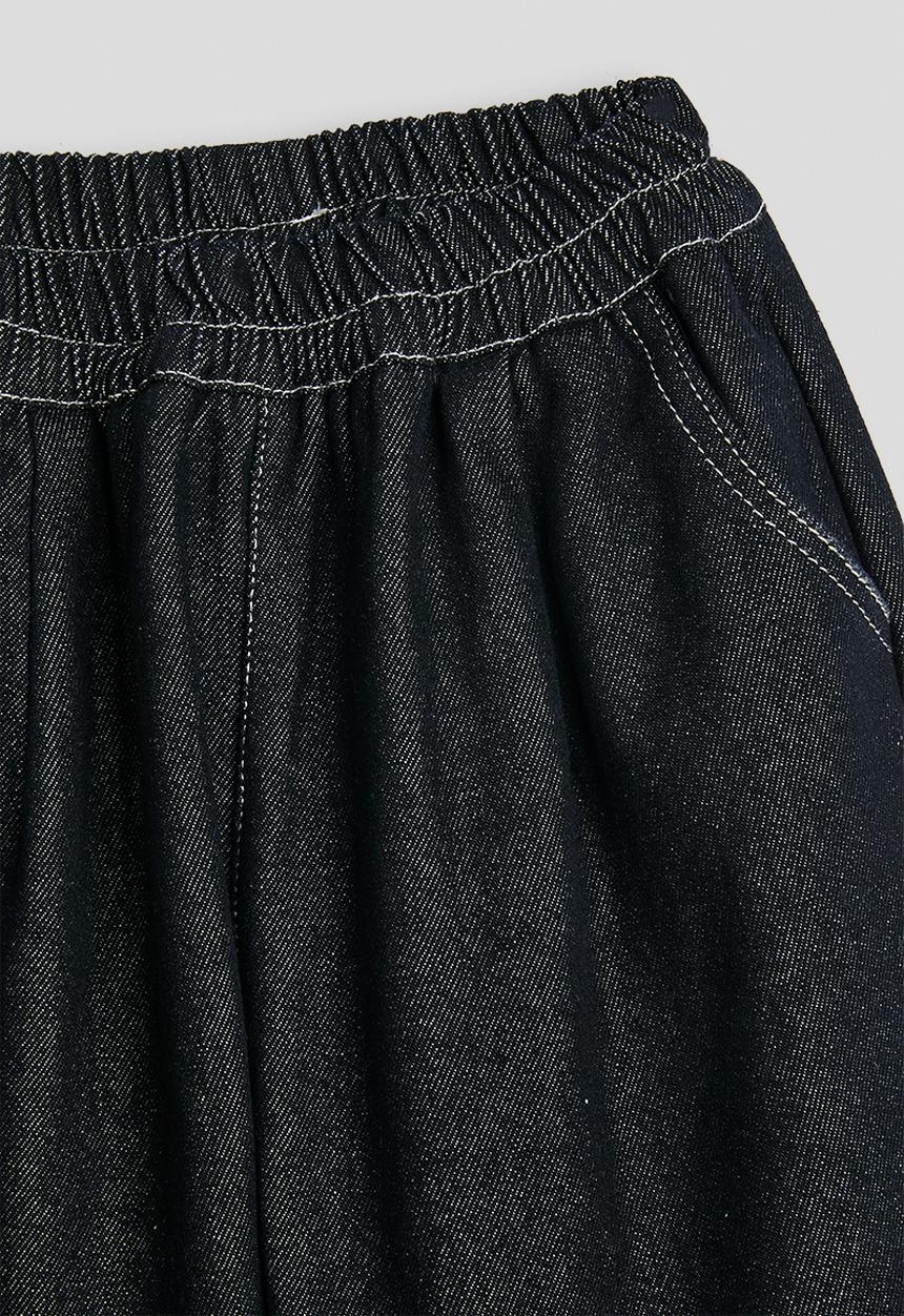 Pop Candy - Check fabric cuffed jeans - dark navy