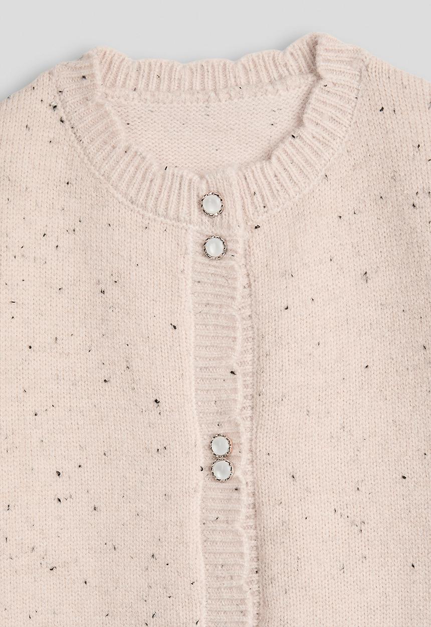 Pop Candy - Marled wool-blend cardigan - pale pink