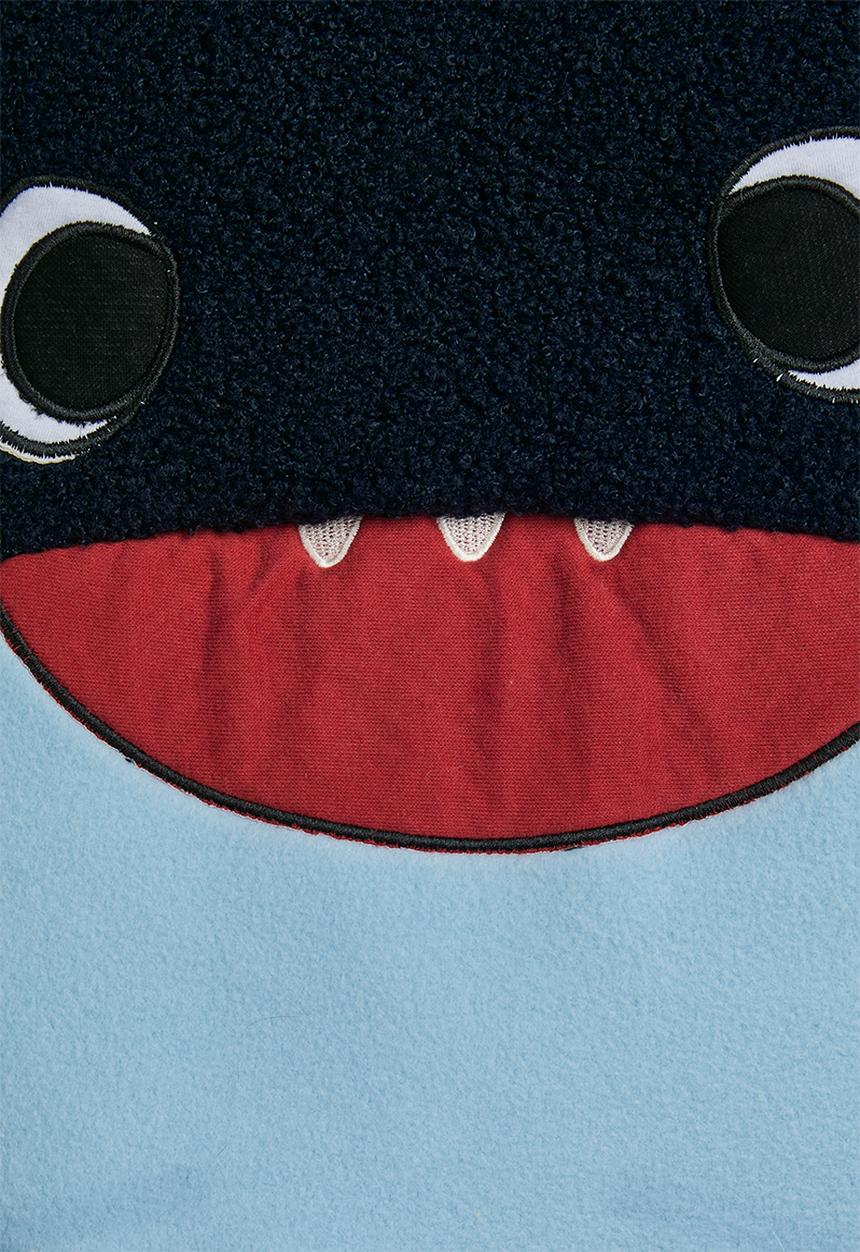 Pop Candy - Boiled faux fur shark character vest - navy/multi