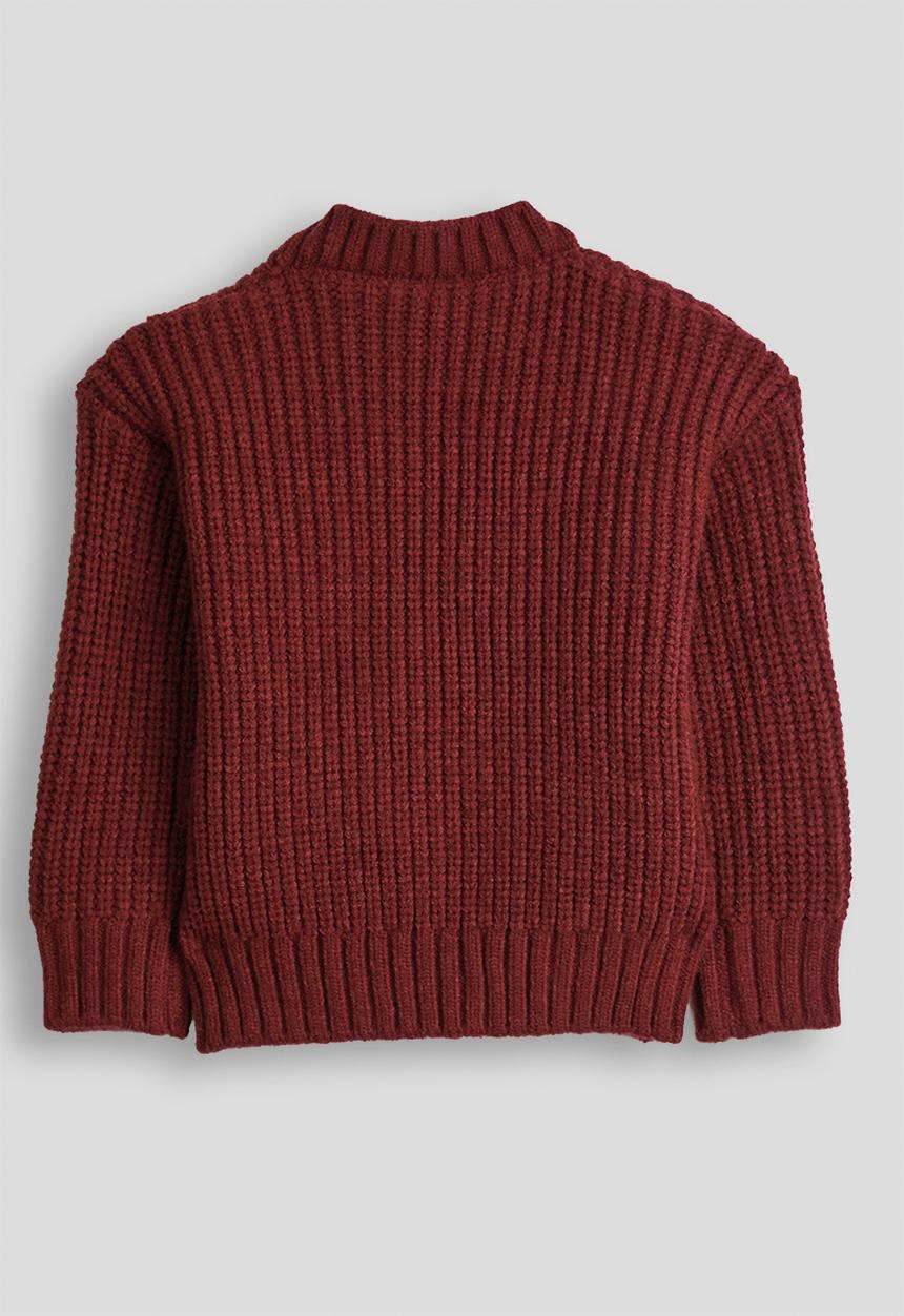 Pop Candy - Pom pom knit jumper - maroon