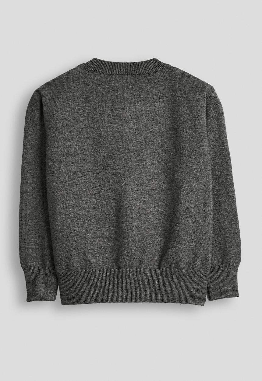Pop Candy - Melange cardigan with silver thread bows - dark grey