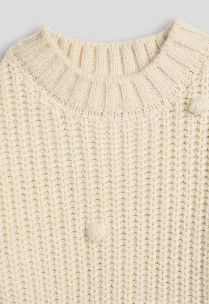 Pop Candy - Pom pom knit jumper - light beige