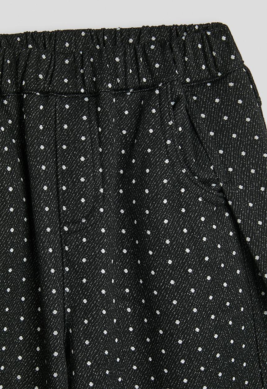 Pop Candy - Polka printed wide leg pants - black
