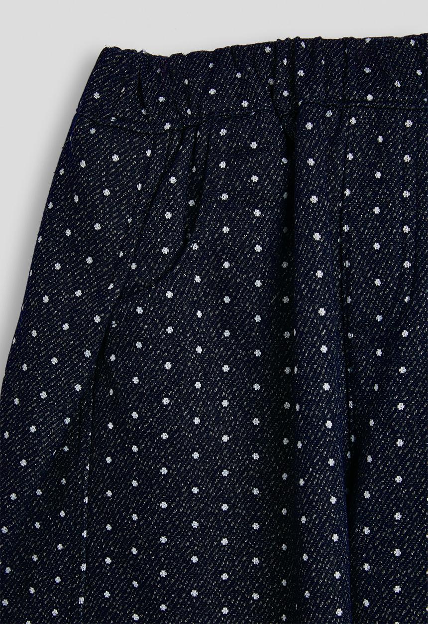 Pop Candy - Polka printed wide leg pants - navy