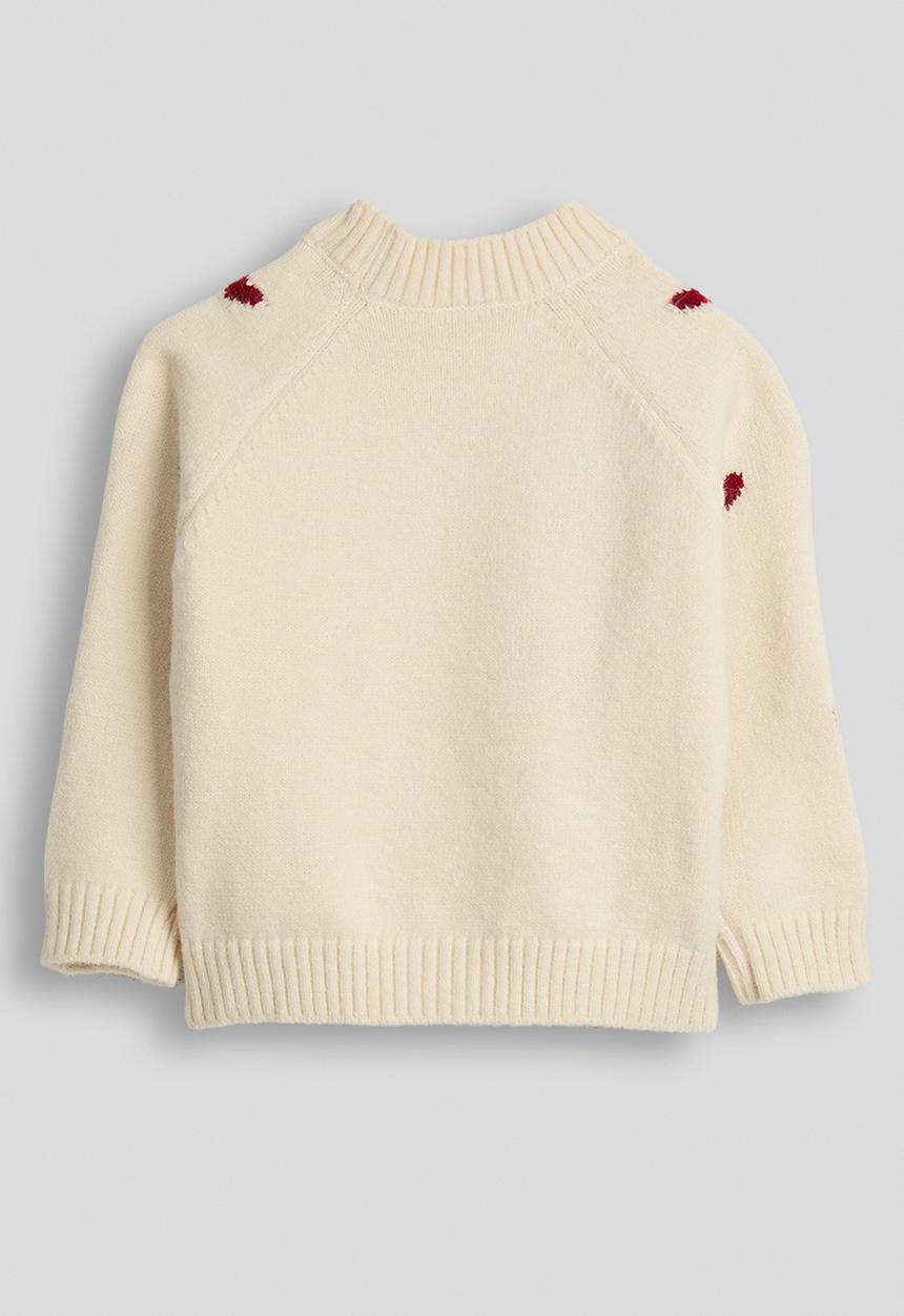 Pop Candy - Knit heart printed jumper - cream