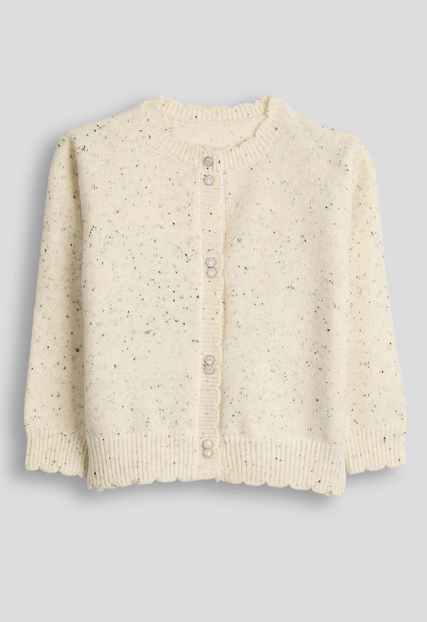 Pop Candy - Marled wool-blend cardigan - cream