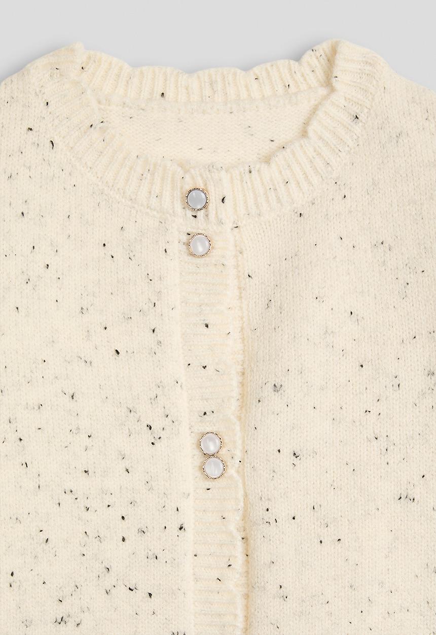 Pop Candy - Marled wool-blend cardigan - cream