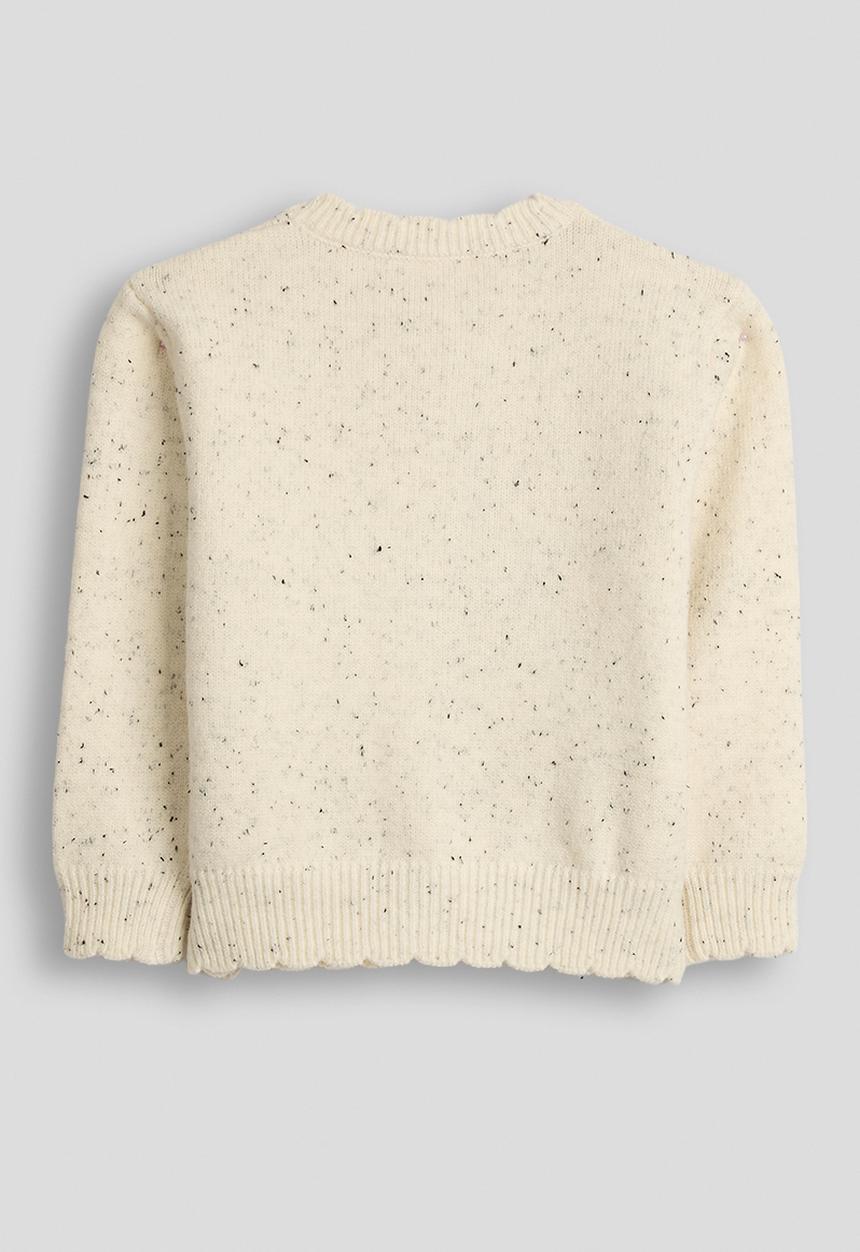 Pop Candy - Marled wool-blend cardigan - cream