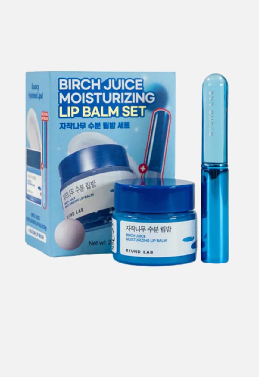 Round Lab - Round Lab Birch Juice Moisturizing Lip Balm Set(+Brush) - 20ml