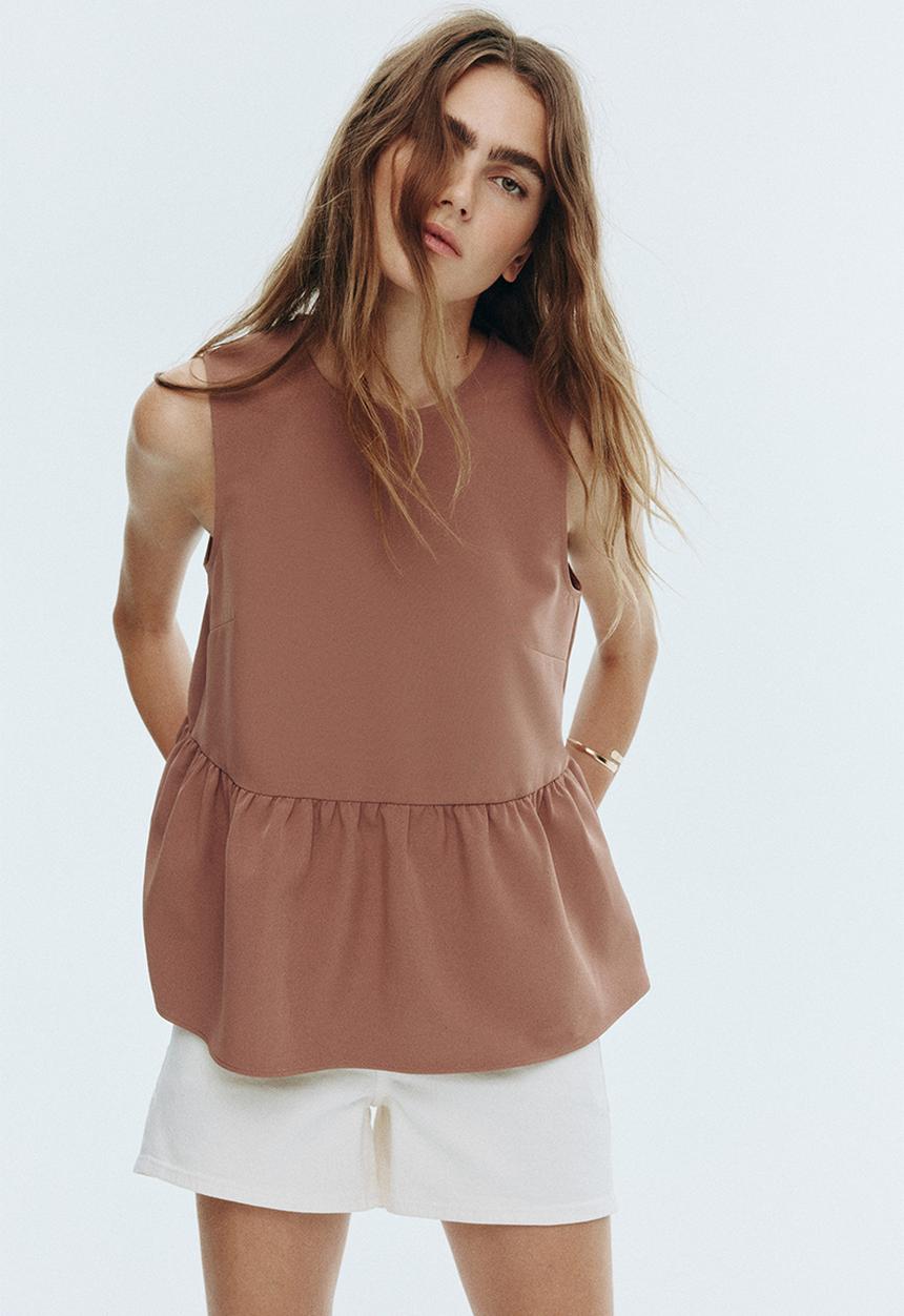 Peplum top- dusty pink - 1301101001