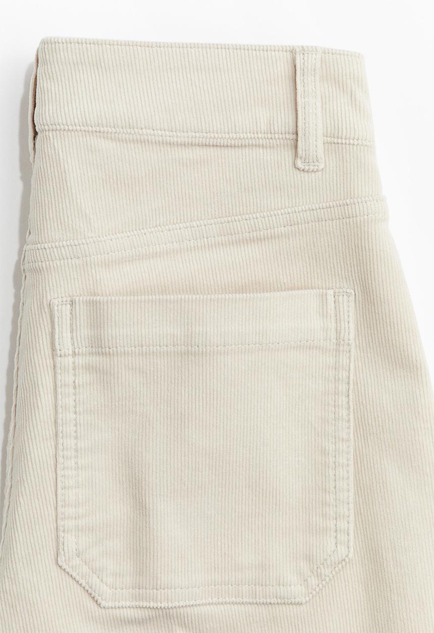 H&M - Flared corduroy trousers - light beige