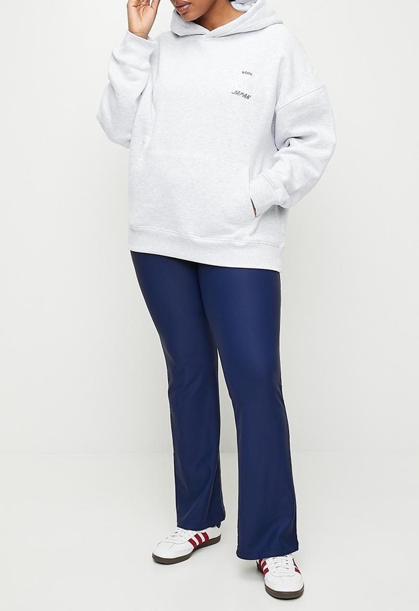 Cotton On - Plus Plush Premium Graphic Hoodie - Cloudy Grey Marle/Ski Tour