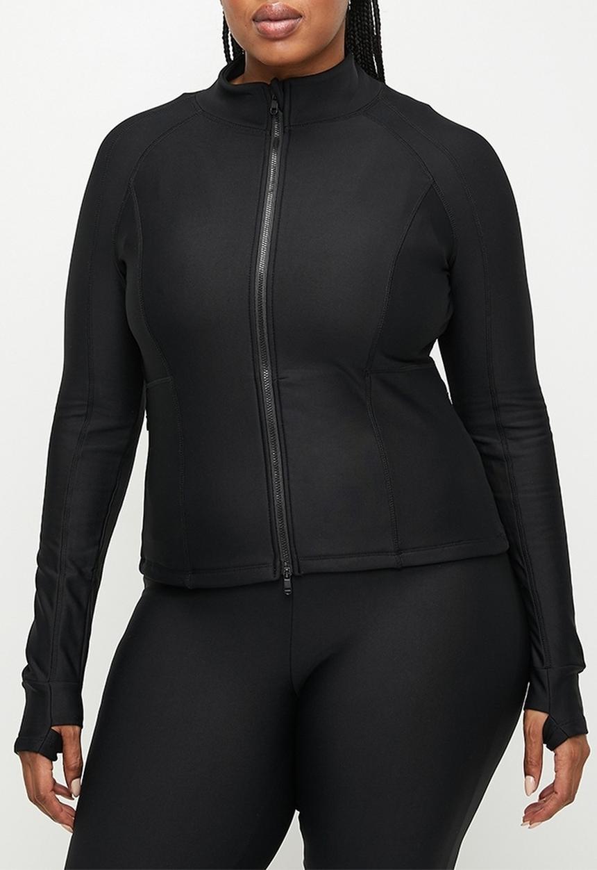 Cotton On - Plus Fleece Lined Zip Thru Long Sleeve - Black