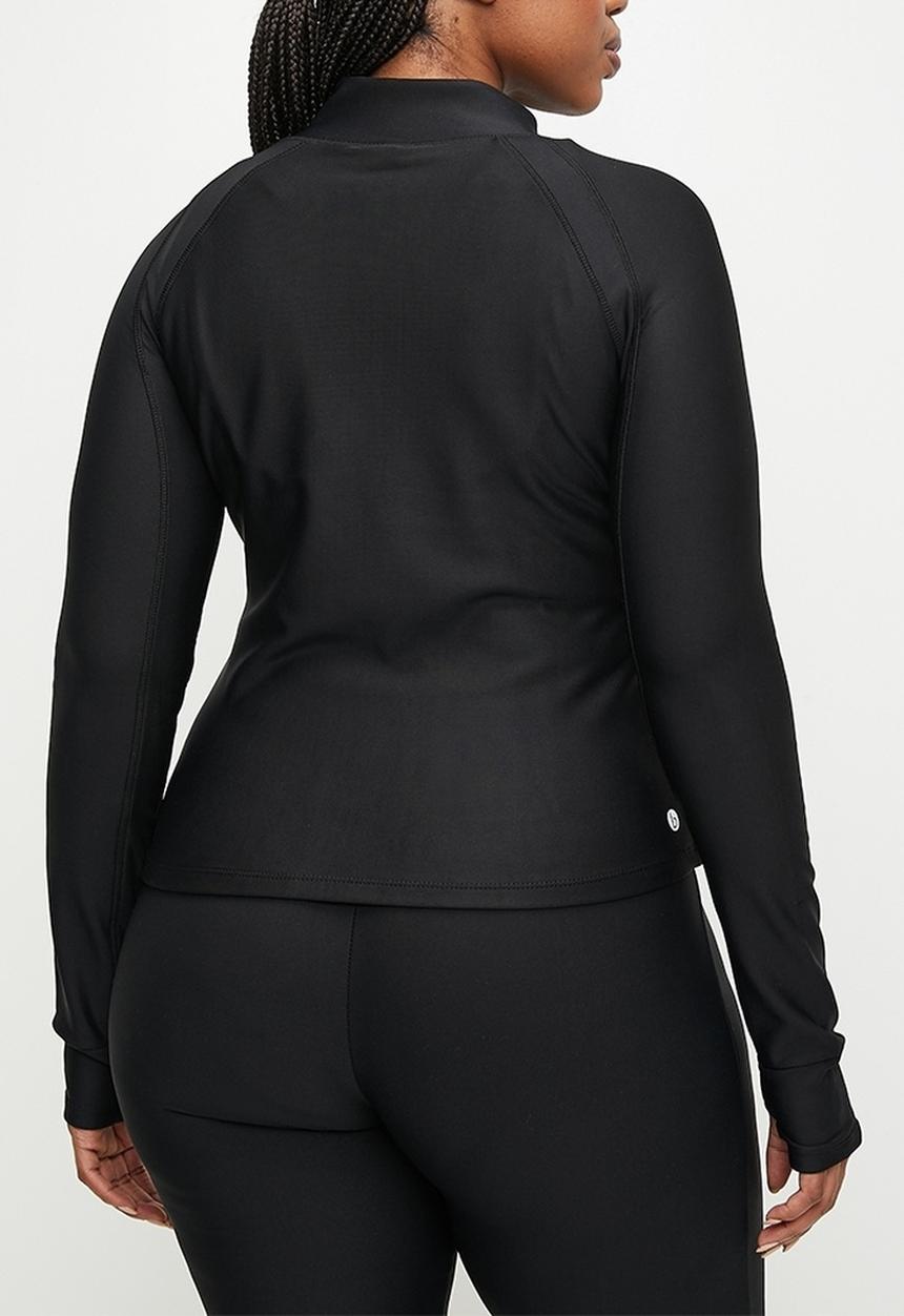 Cotton On - Plus Fleece Lined Zip Thru Long Sleeve - Black
