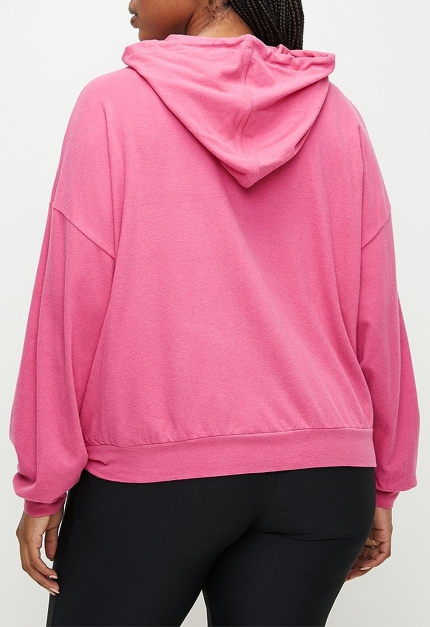Cotton On - Plus Light Weight Super Soft Hooded Zip Through - Raspberry Sorbet