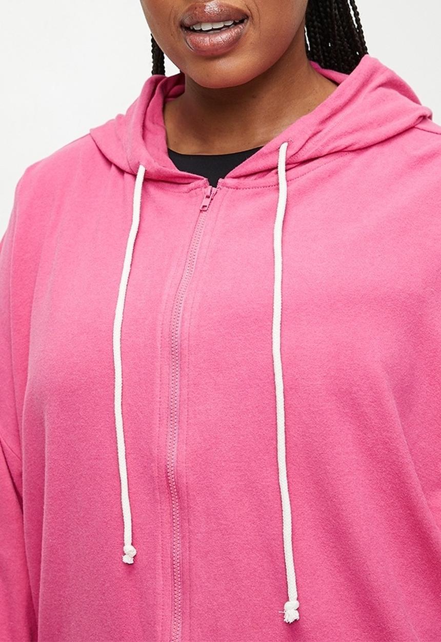 Cotton On - Plus Light Weight Super Soft Hooded Zip Through - Raspberry Sorbet