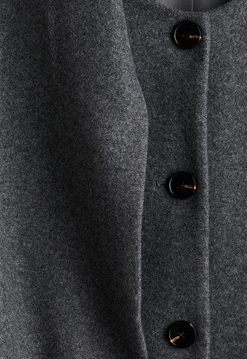 H&M - Scarf-detail coat - dark grey