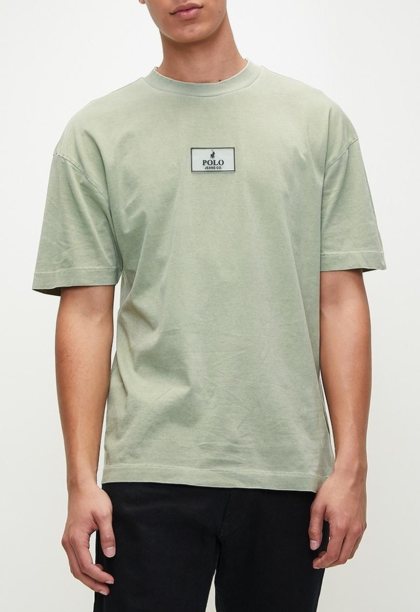 POLO - Mens Pjc Ss Enzyme Dyed Logo Tee - Green