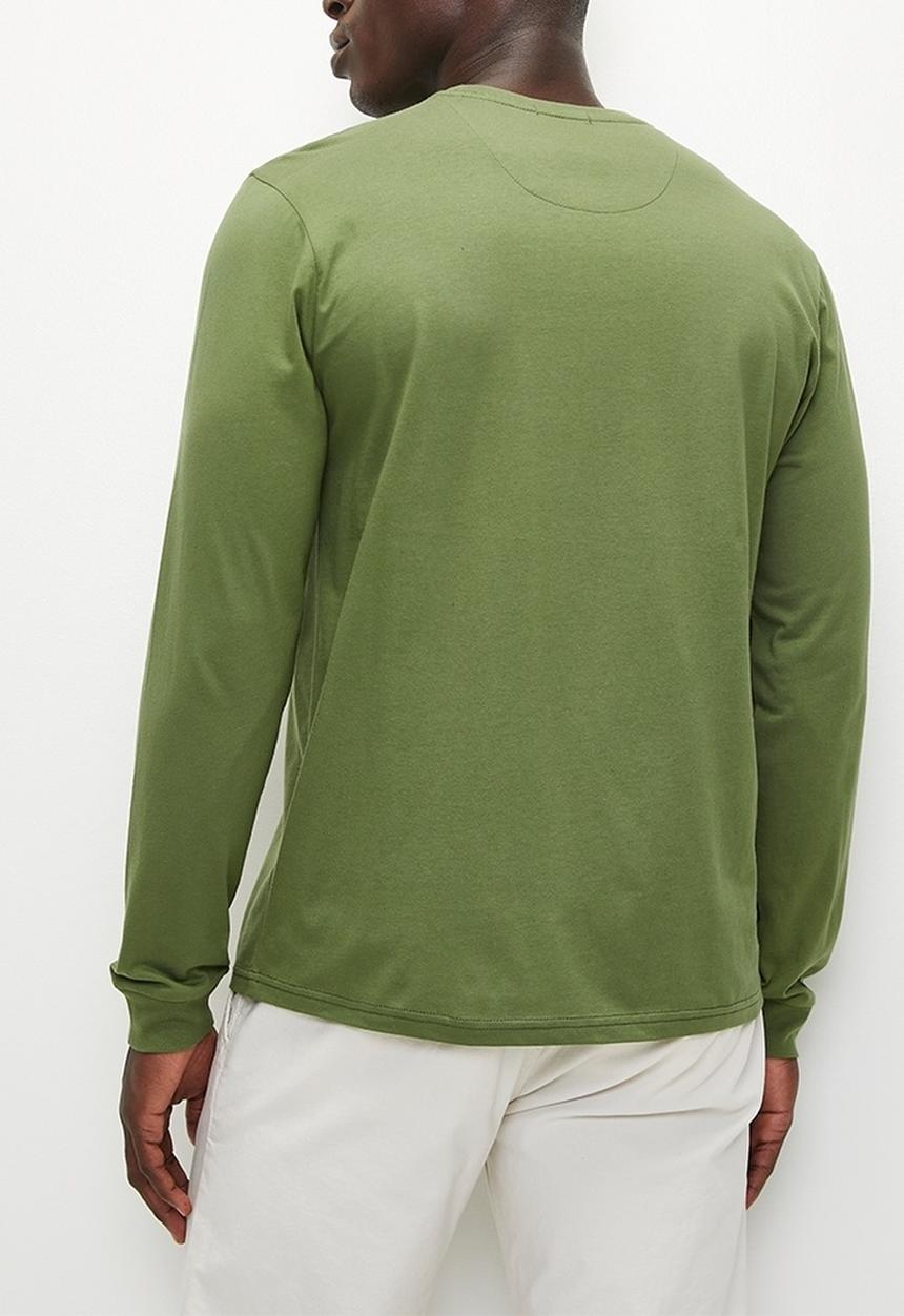 POLO - Mens Essential Crew Neck Long sleeve Tee - Fatigue