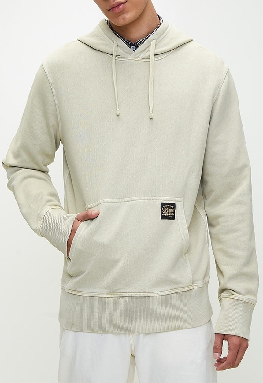 Superdry. - Contrast Stitch Relaxed Hoodie - Washed Pelican Beige