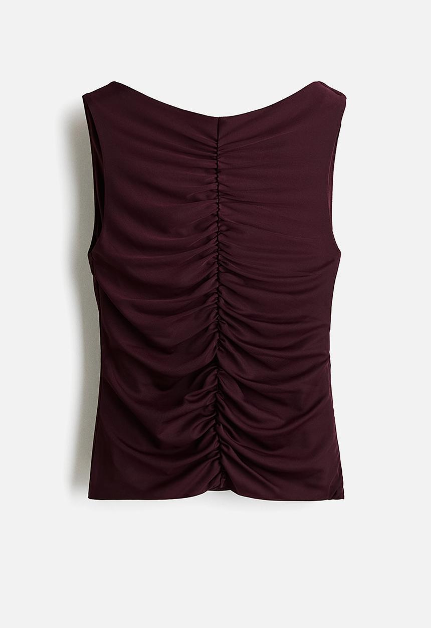 H&M - Ruched top - burgundy