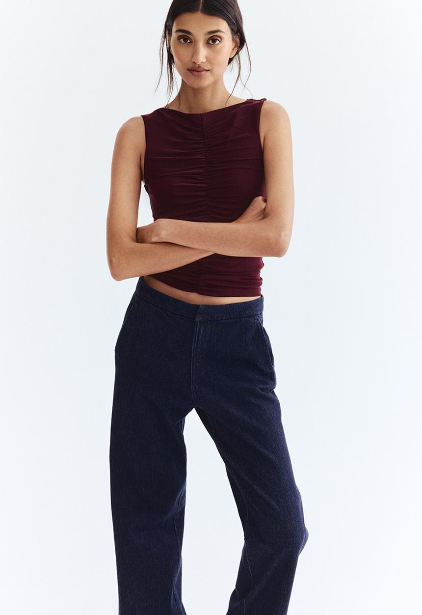 H&M - Ruched top - burgundy