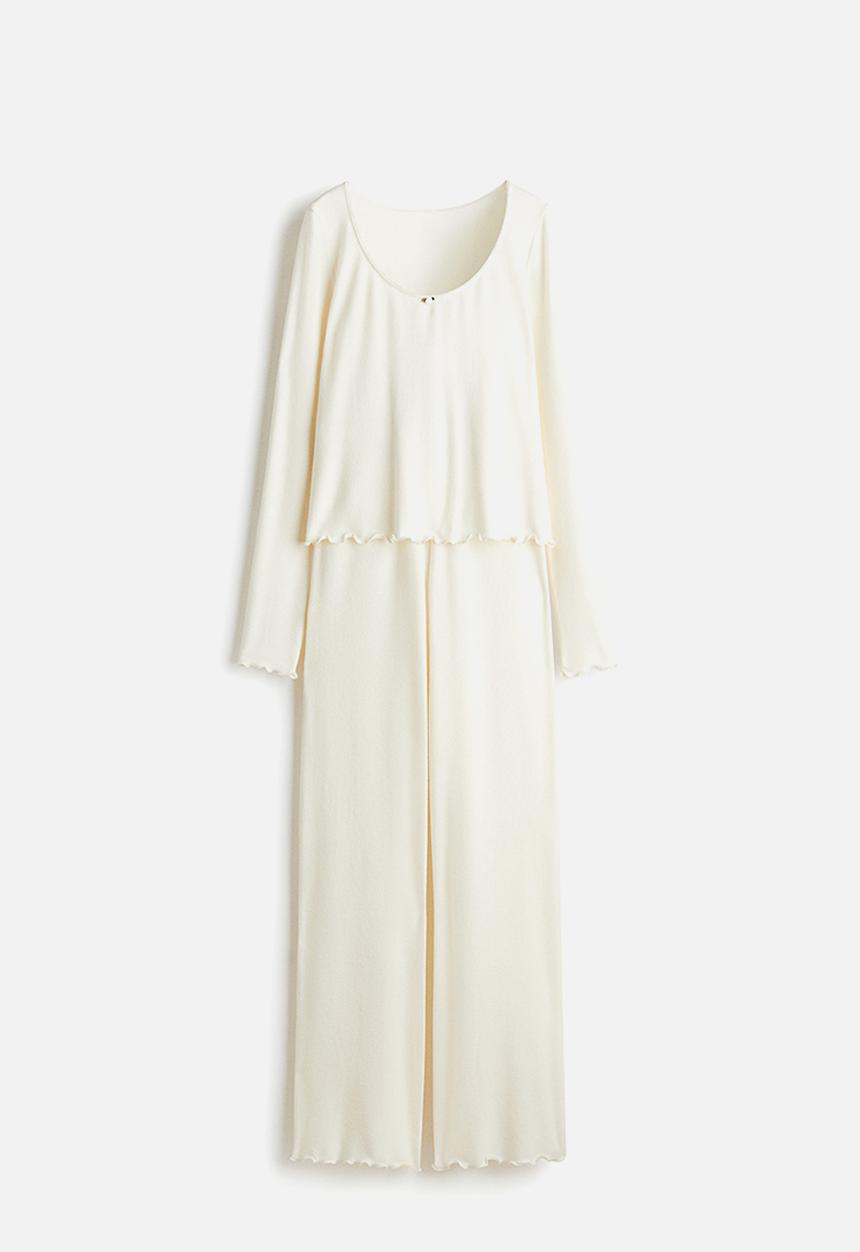 H&M - Brushed jersey pyjamas - cream