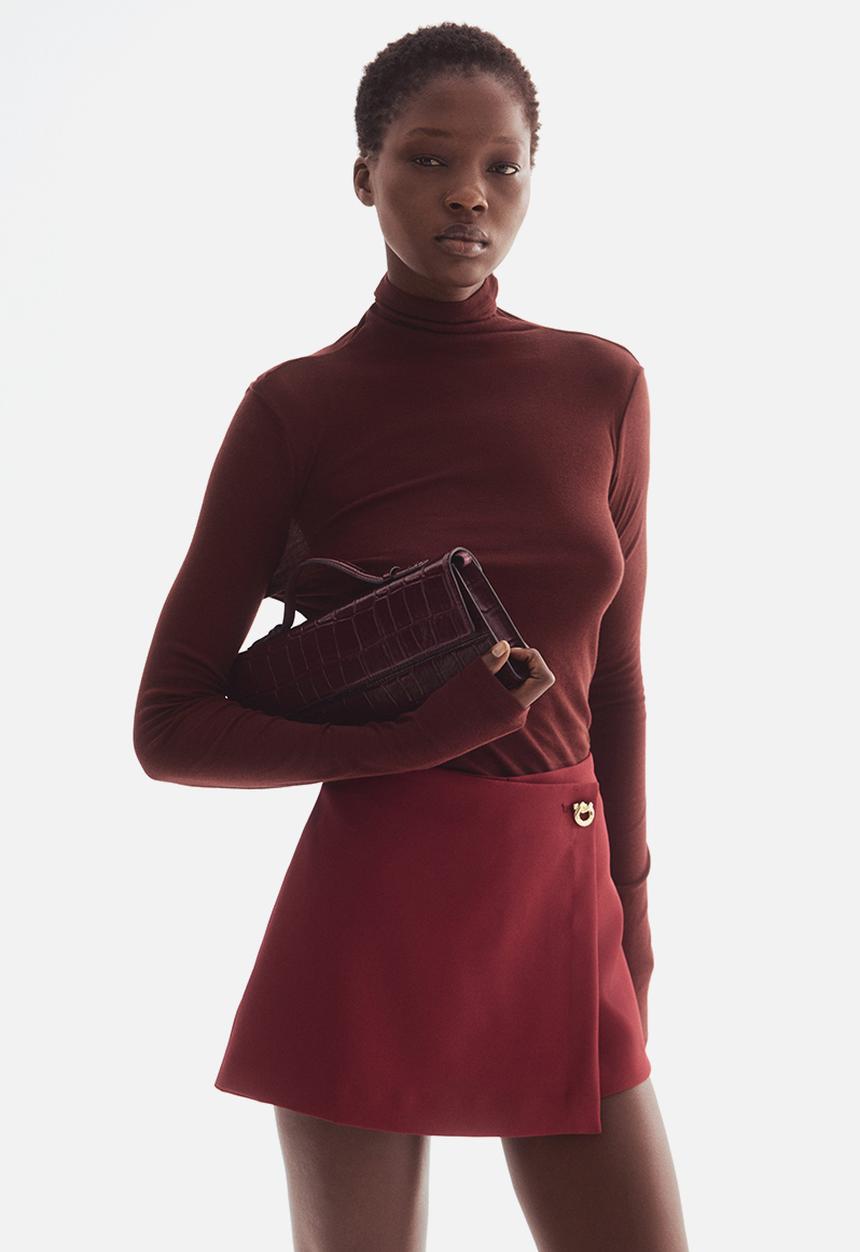 H&M - Wrap skort - dark red