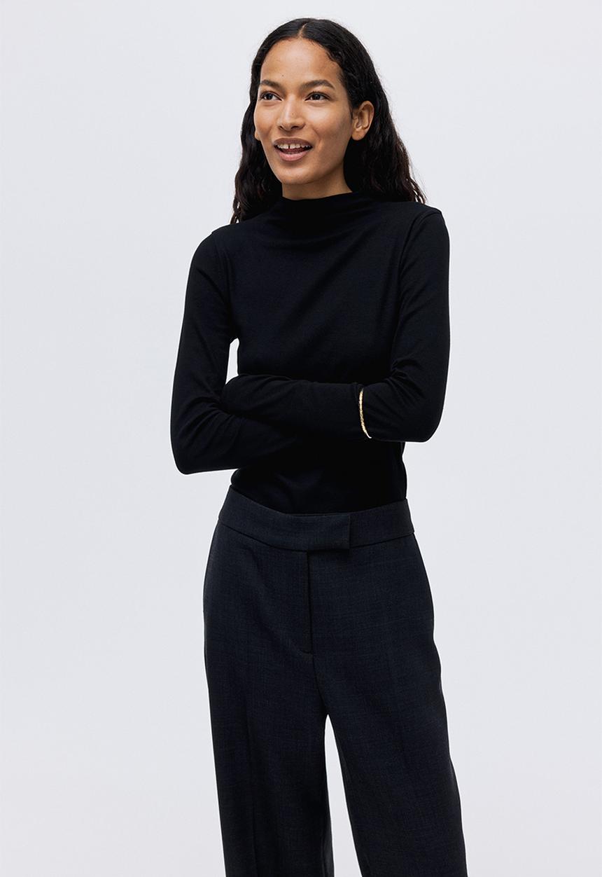 Turtleneck top - black - 1307934003.