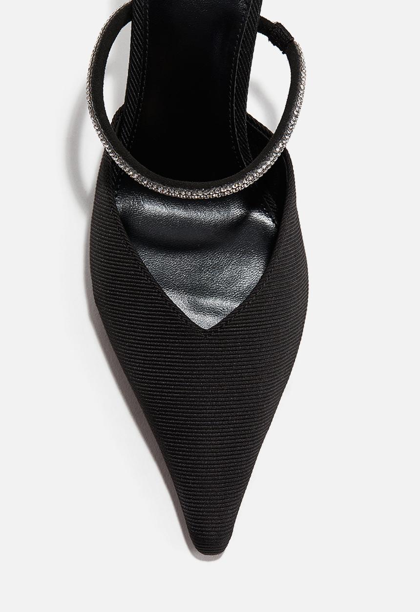 H&M - Embellished heeled mules - black
