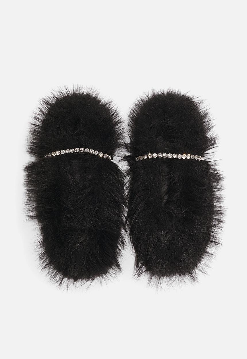 H&M - Embellished slippers - black