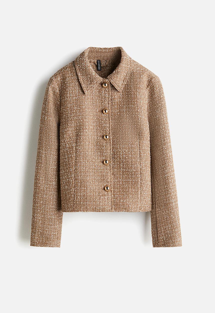 Textured jacket - beige - 13045570011
