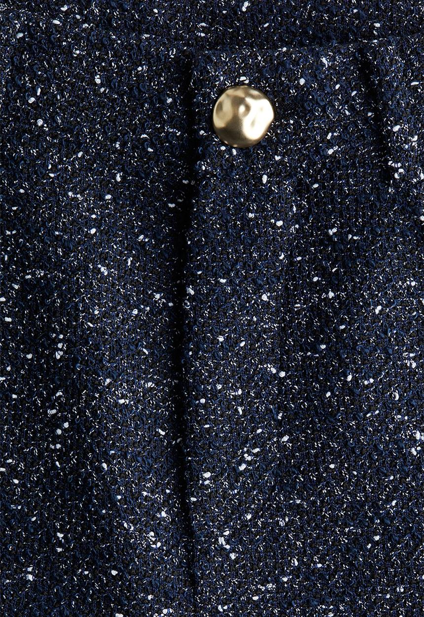 H&M - Boucl? trousers - navy blue marl