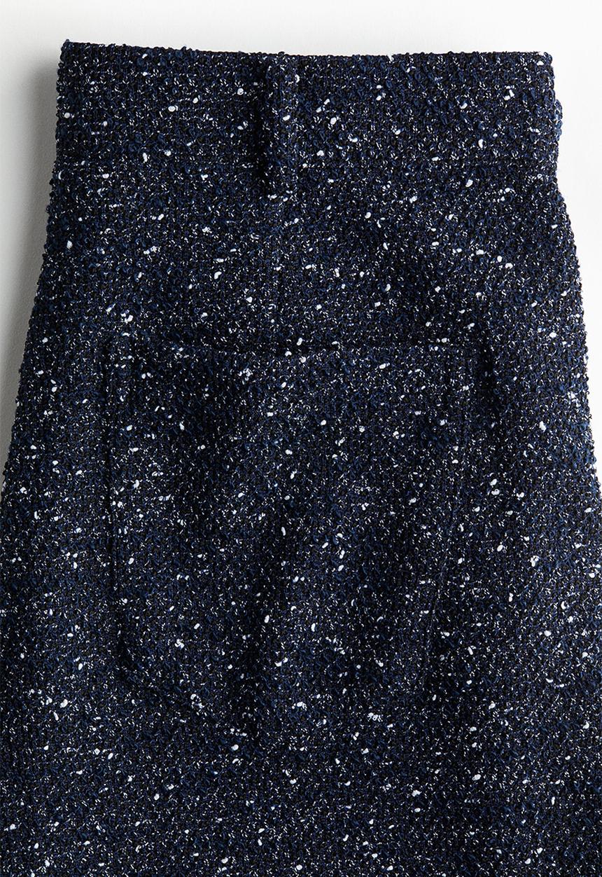 H&M - Boucl? trousers - navy blue marl