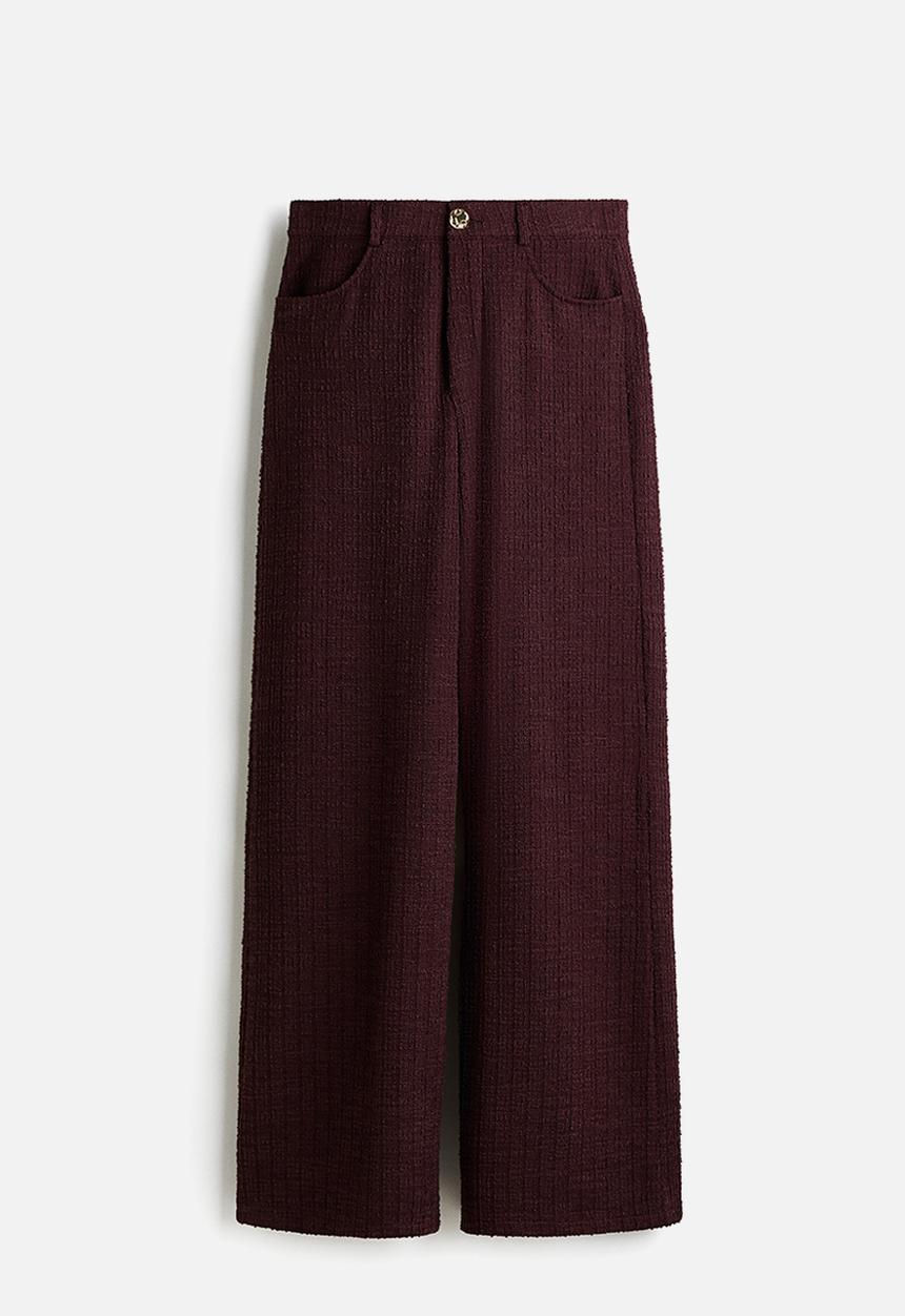 H&M - Boucl trousers - burgundy