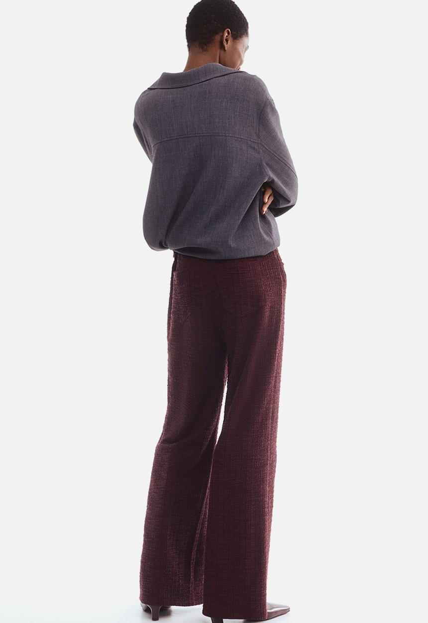 H&M - Boucl trousers - burgundy