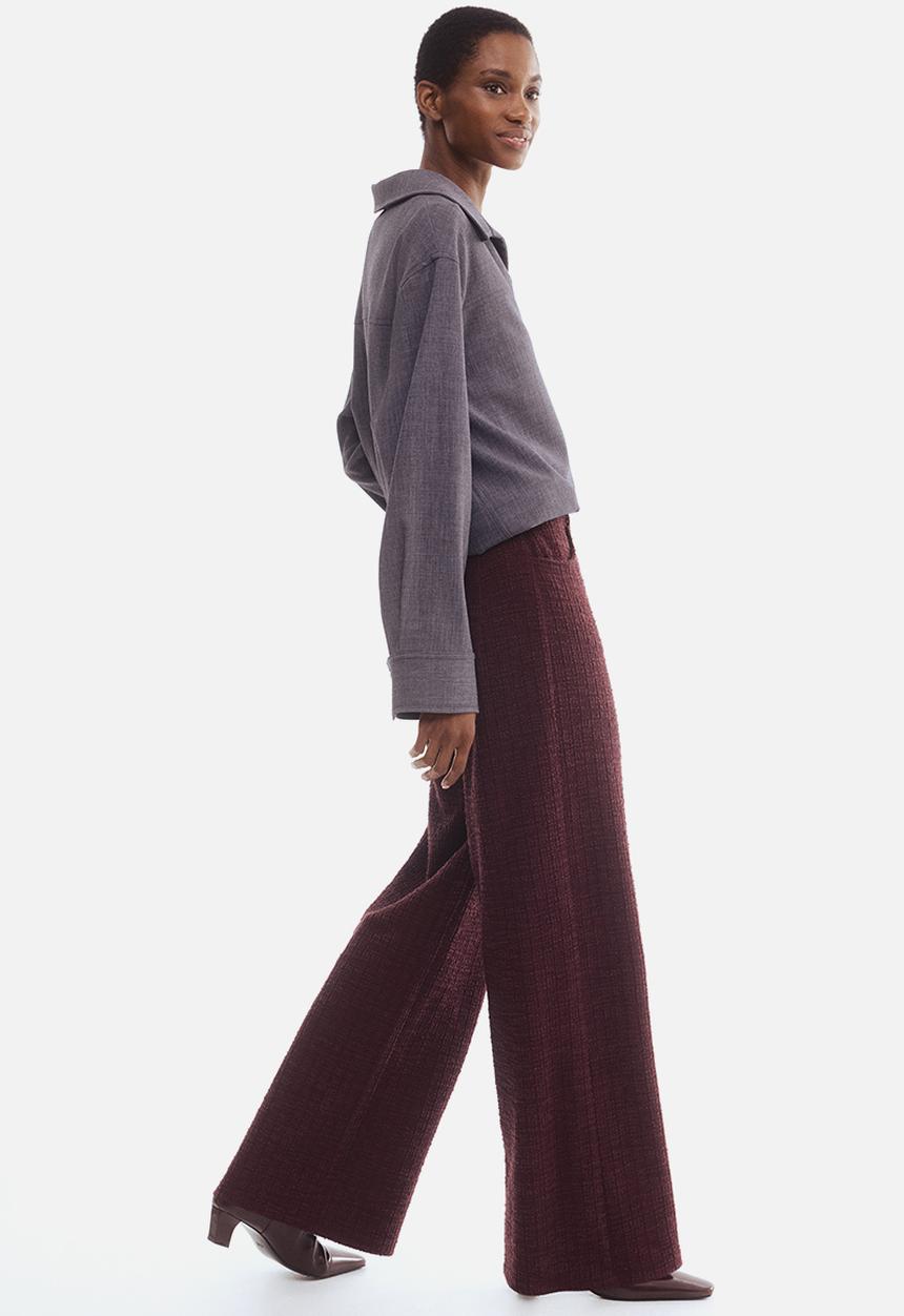 H&M - Boucl trousers - burgundy
