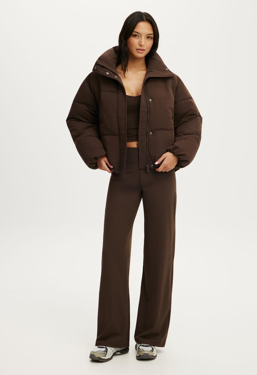 Cotton On - The Mother Puffer Soft Touch Jacket - French Roast