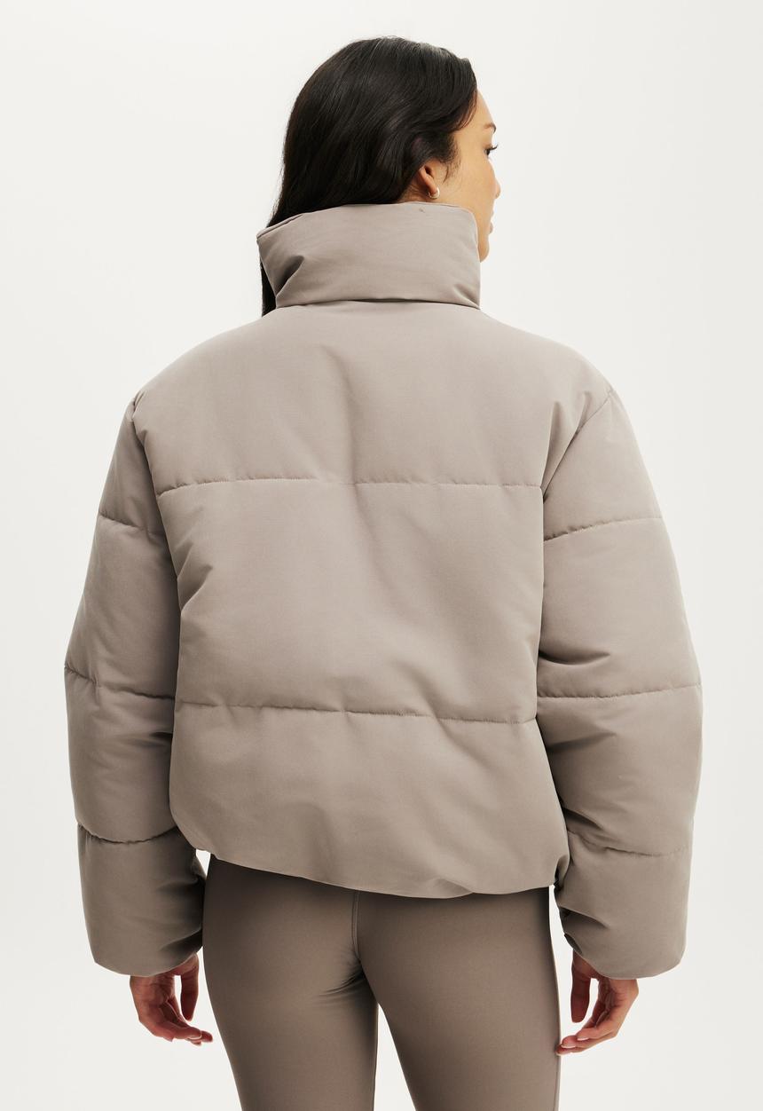 Cotton On - The Mother Puffer Soft Touch Jacket - Desert Grey