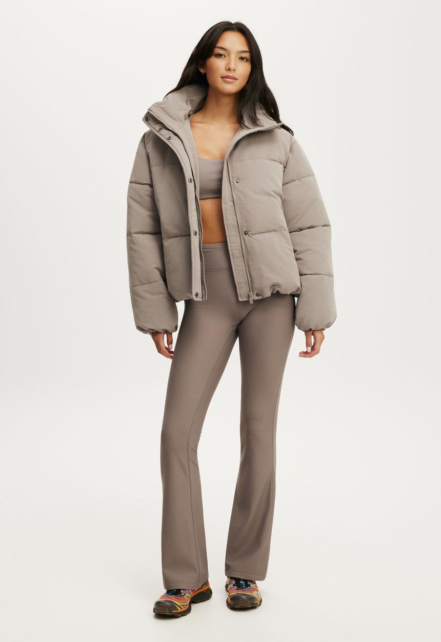 Cotton On - The Mother Puffer Soft Touch Jacket - Desert Grey