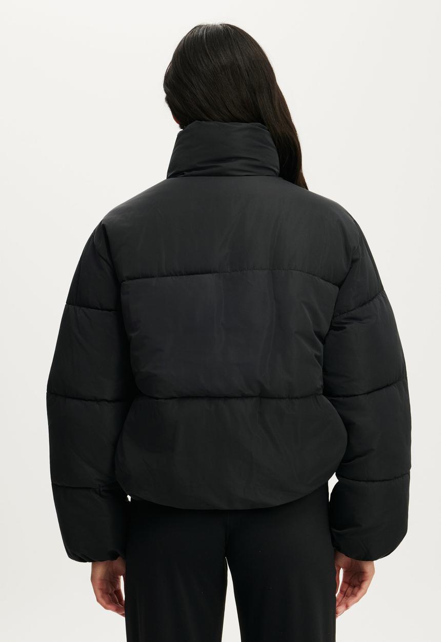 Cotton On - The Mother Puffer Funnel Neck Jacket - Black