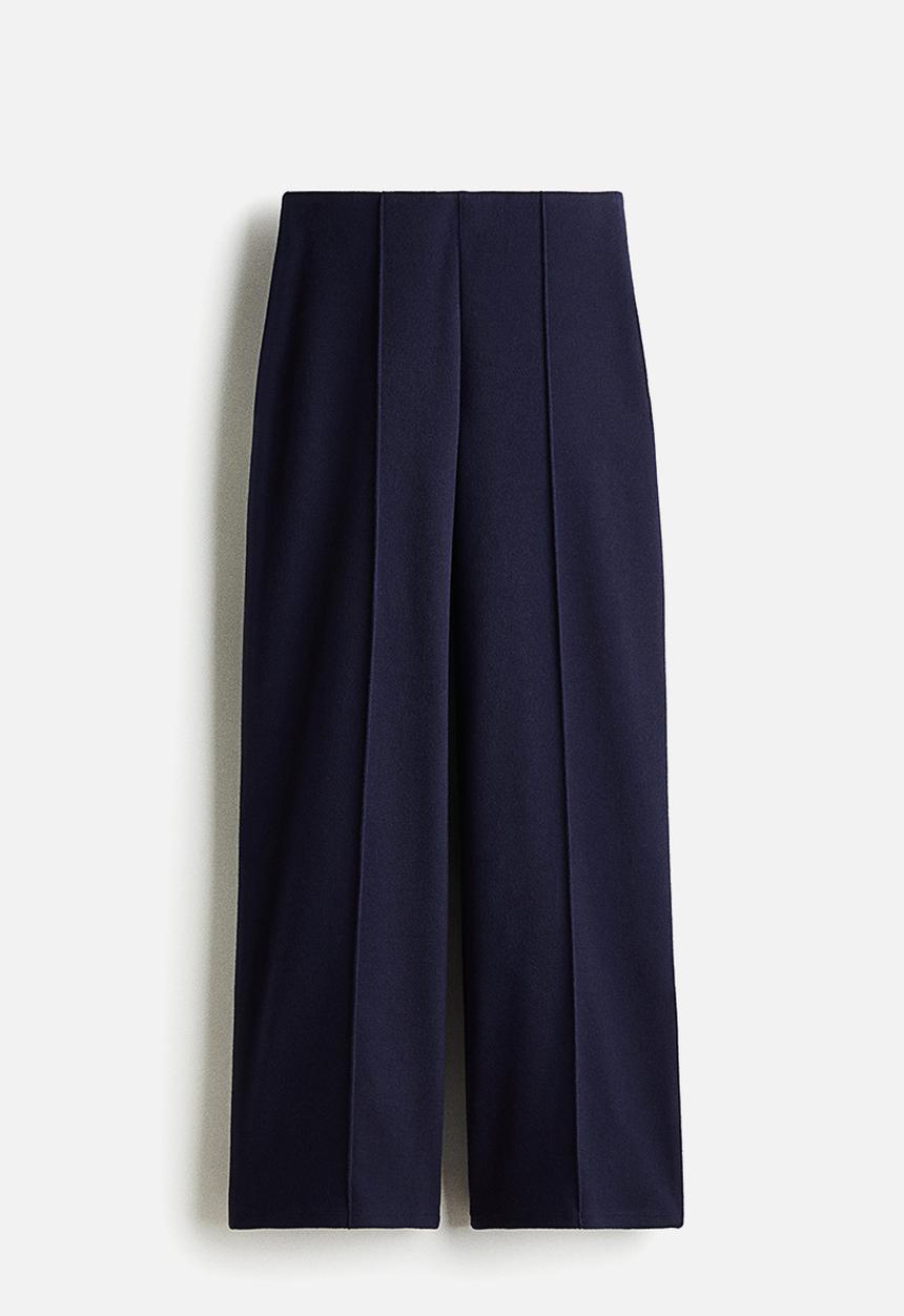 H&M - Crease-leg trousers - navy blue