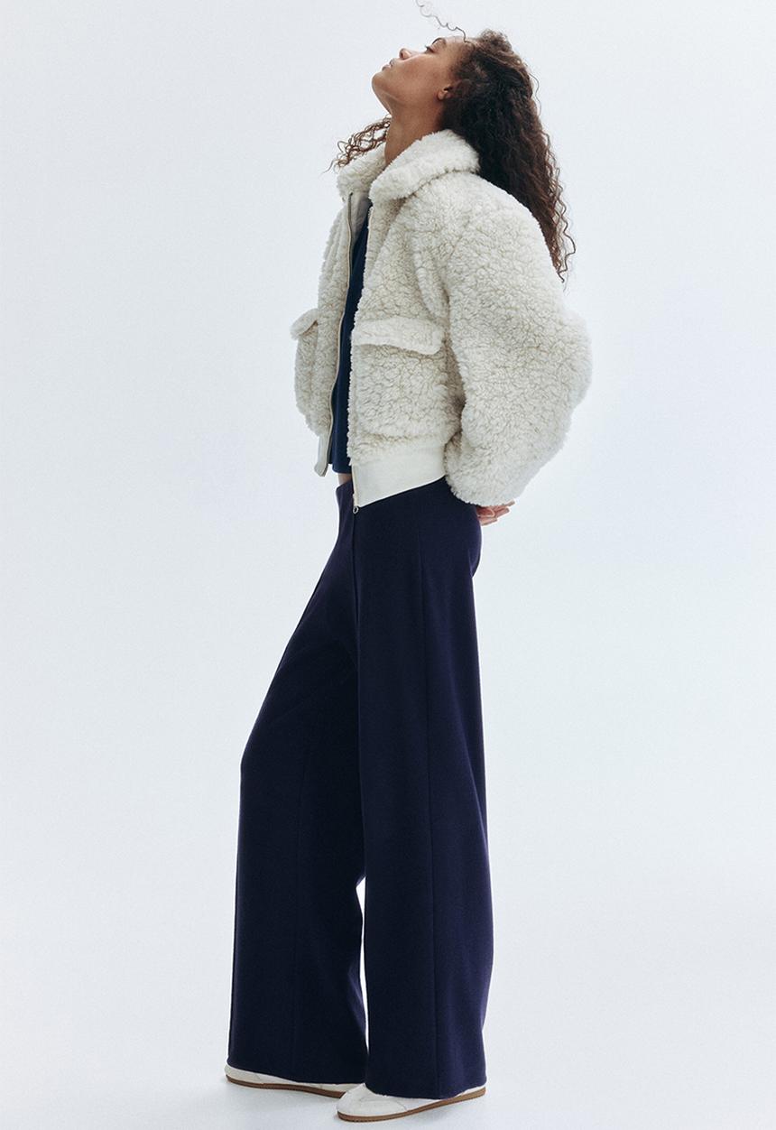 H&M - Crease-leg trousers - navy blue