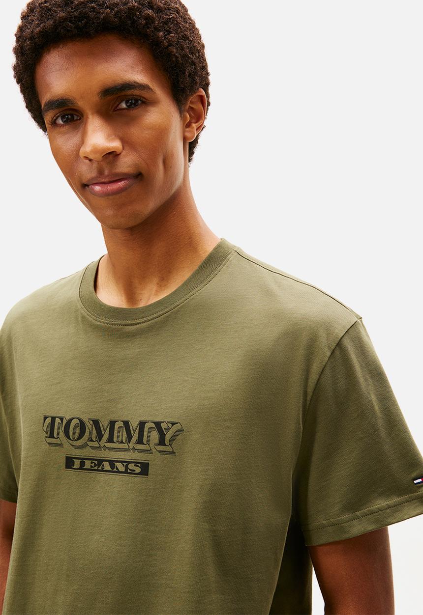 Tommy Hilfiger - Tjm Reg Bills Font Ss Tee Ext - Dark Greenery