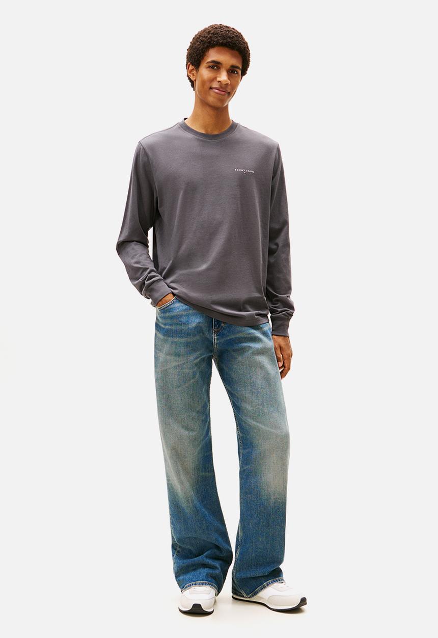 Tommy Hilfiger - Tjm Slim Chest Linear Ls Tee Ext - Washed Black
