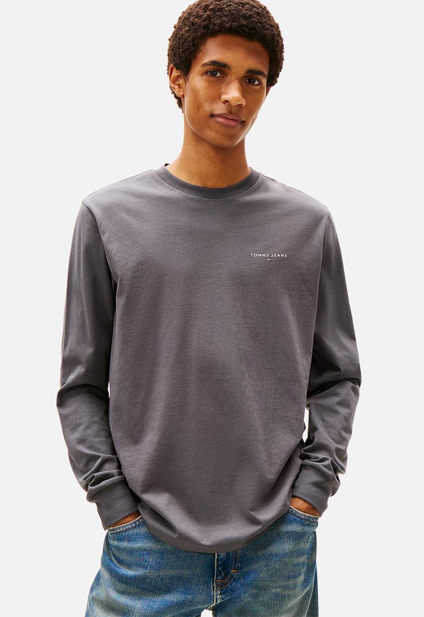 Tommy Hilfiger - Tjm Slim Chest Linear Ls Tee Ext - Washed Black
