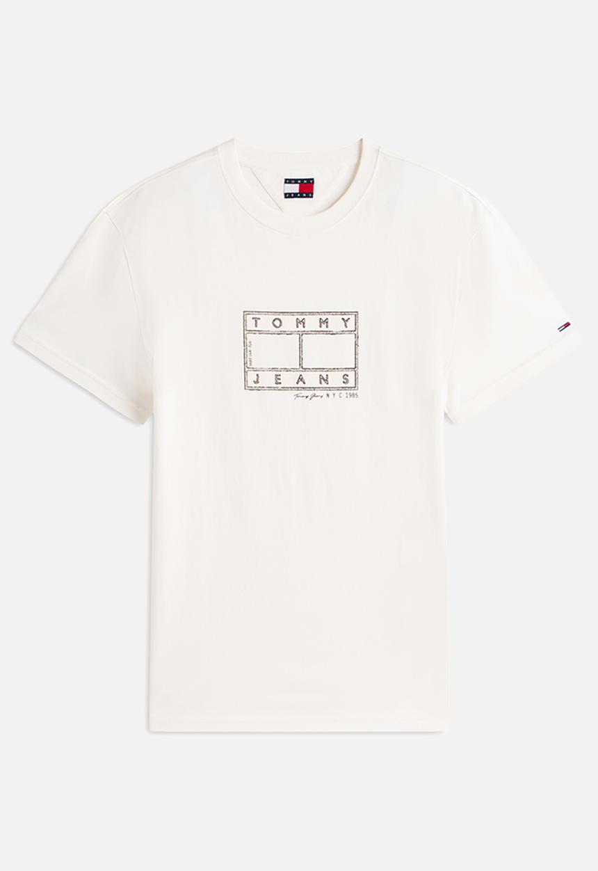 Tommy Hilfiger - Tjm Reg Center Flag Ss Tee - Ancient White