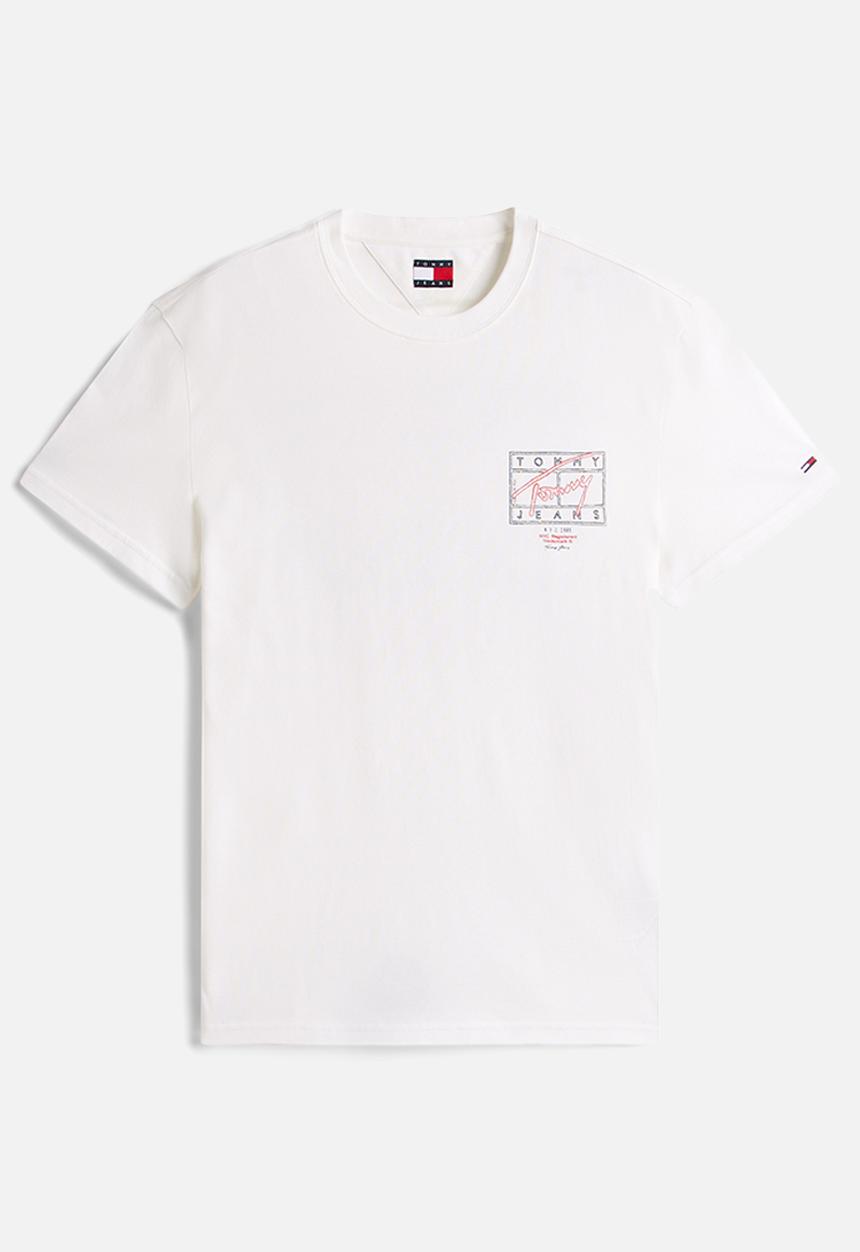 Tommy Hilfiger - Tjm Reg Sign Spray Ss T Ext - Ecru