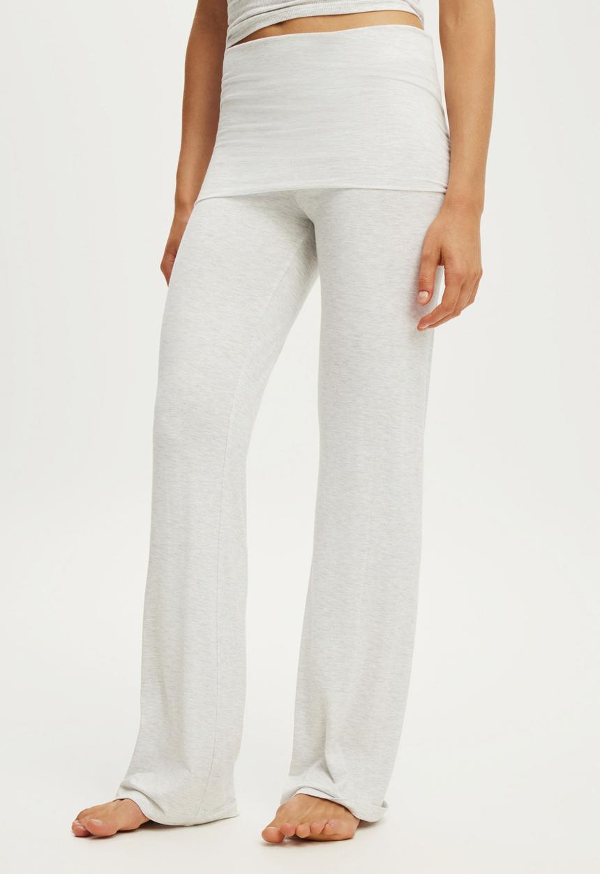 Airy Soft Smooth Roll Waist Pant - Smooth Light Grey Marle